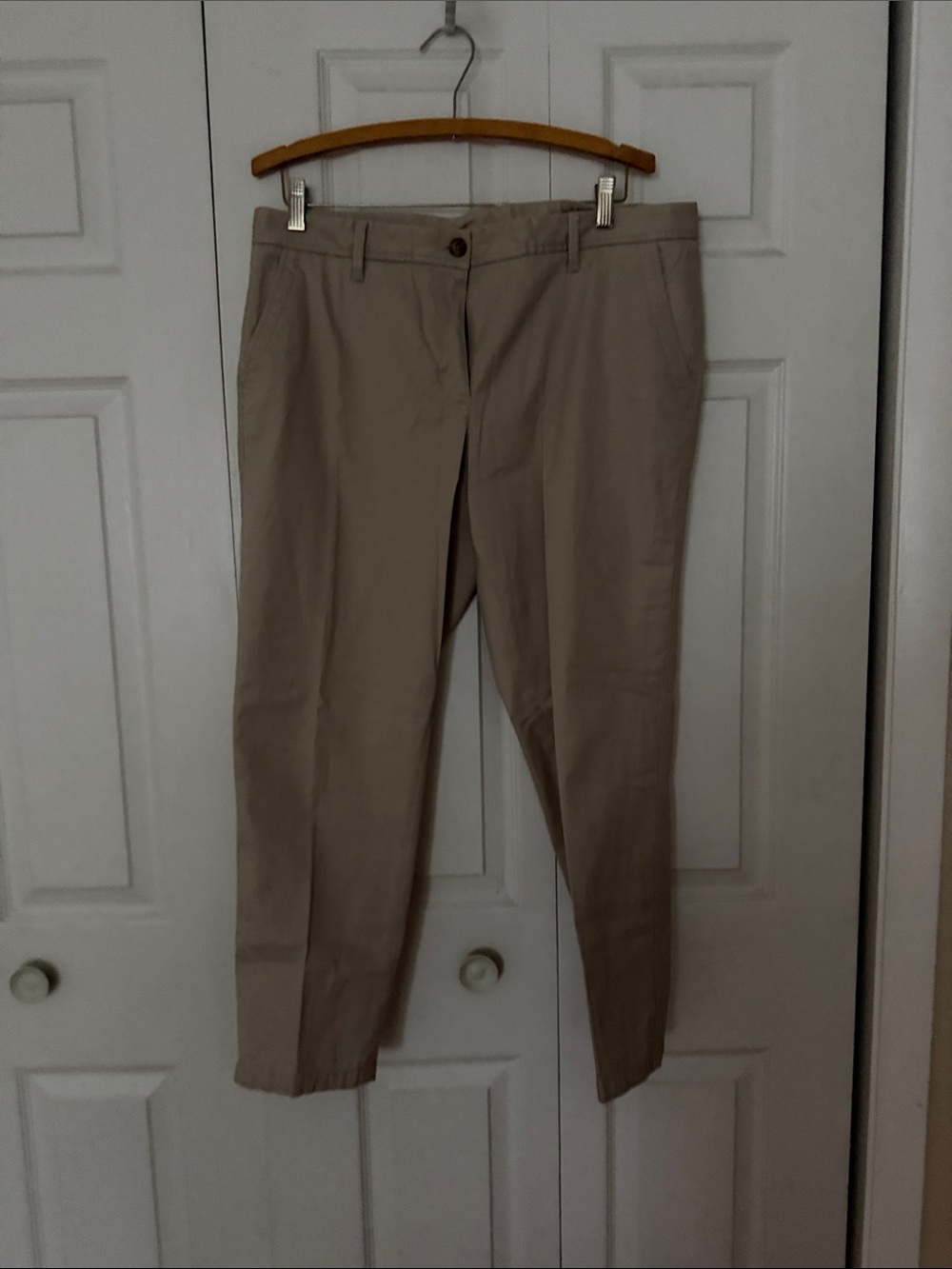 Talbots Beige Straight-Leg Trousers